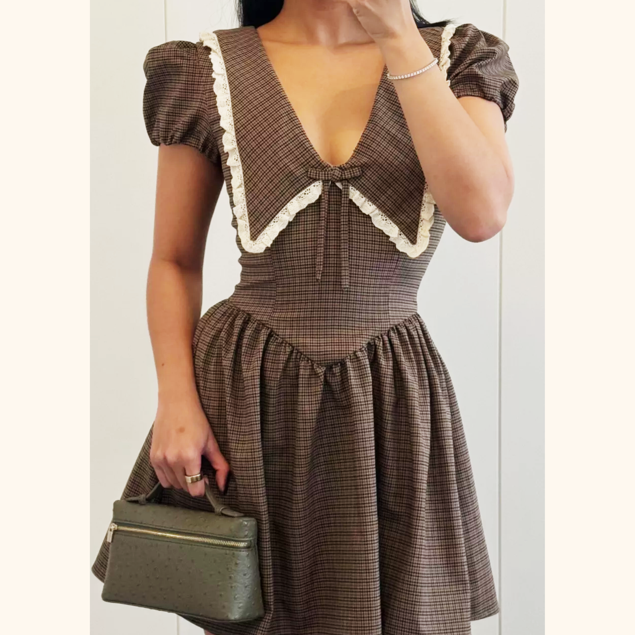 Vintage Lace Collar Mini Dress