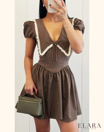 Vintage Lace Collar Mini Dress