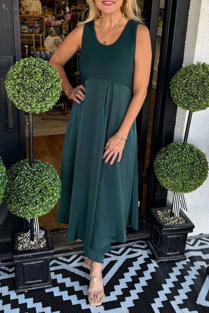 Black Satin Drape Midi Dress