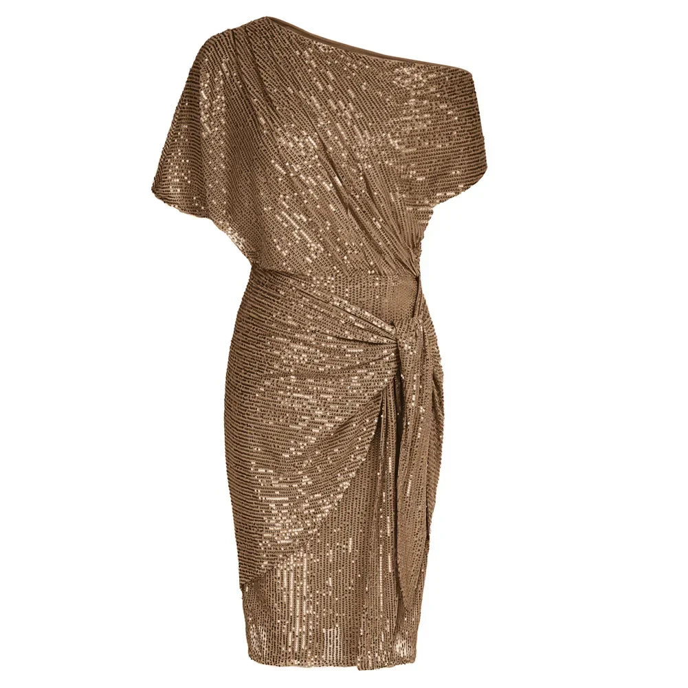 Women's One Shoulder Sequin Dress