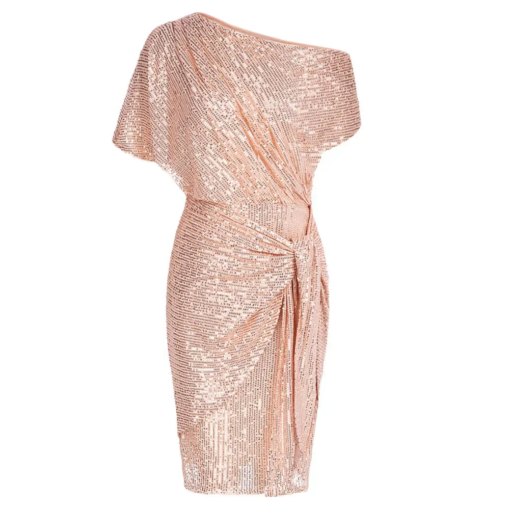 Women's One Shoulder Sequin Dress