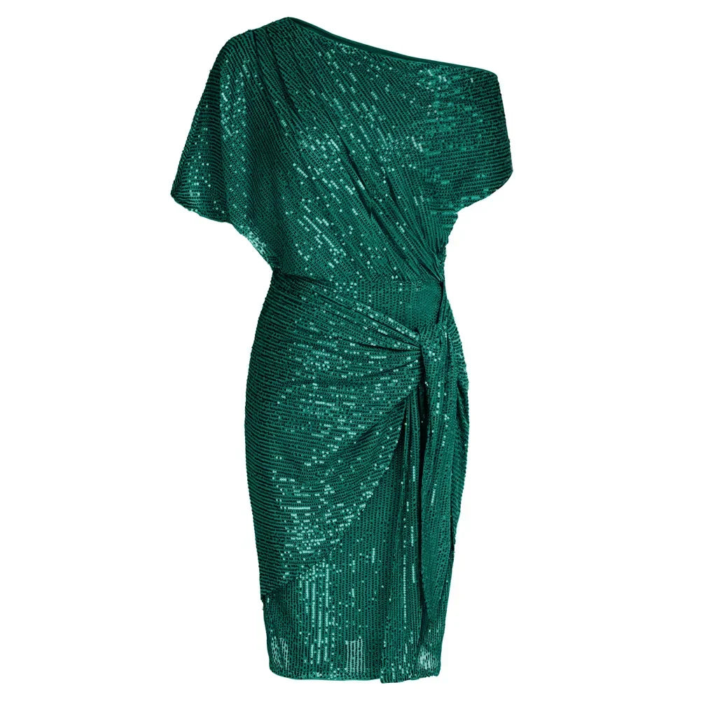 Women's One Shoulder Sequin Dress