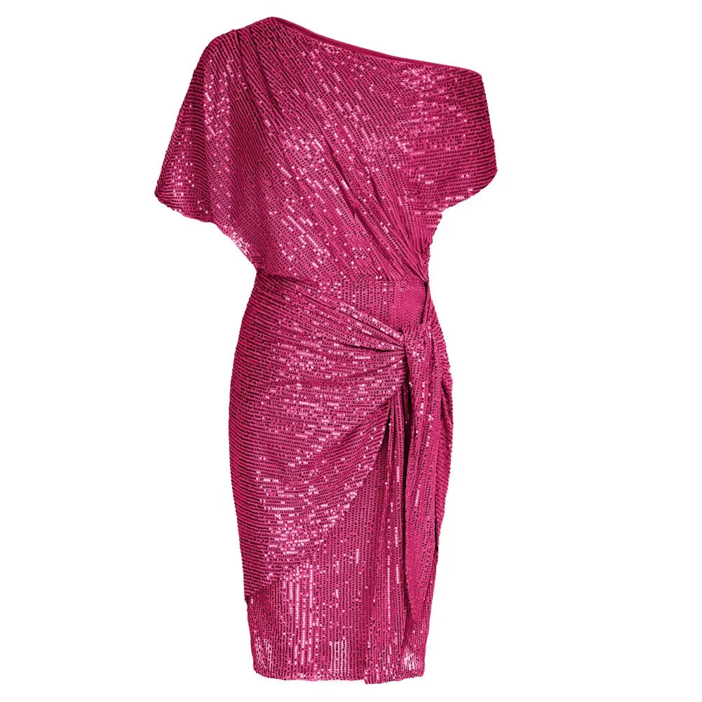 Women's One Shoulder Sequin Dress