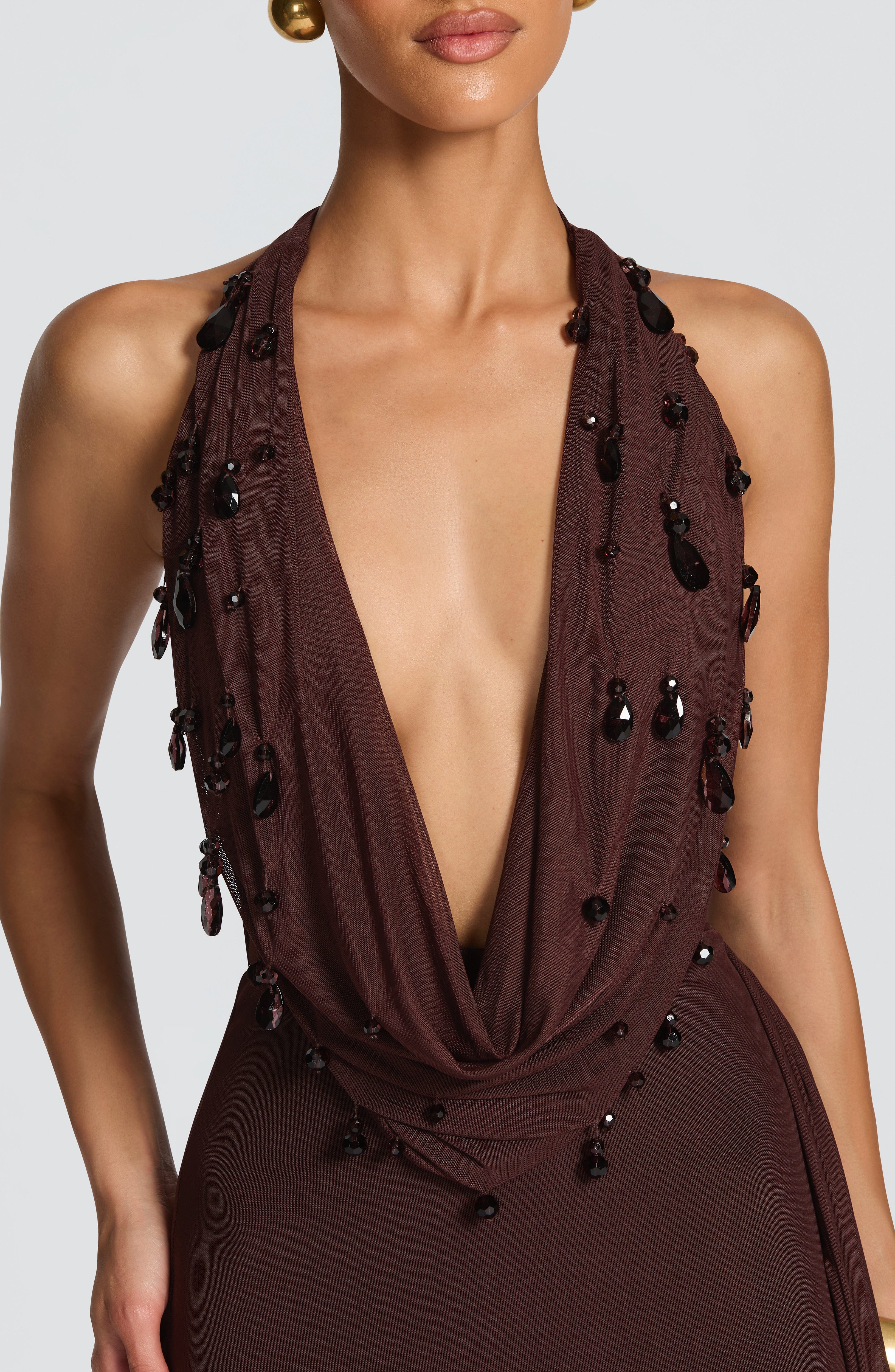 Pure Serenity Maxi Dress - Plum Brown