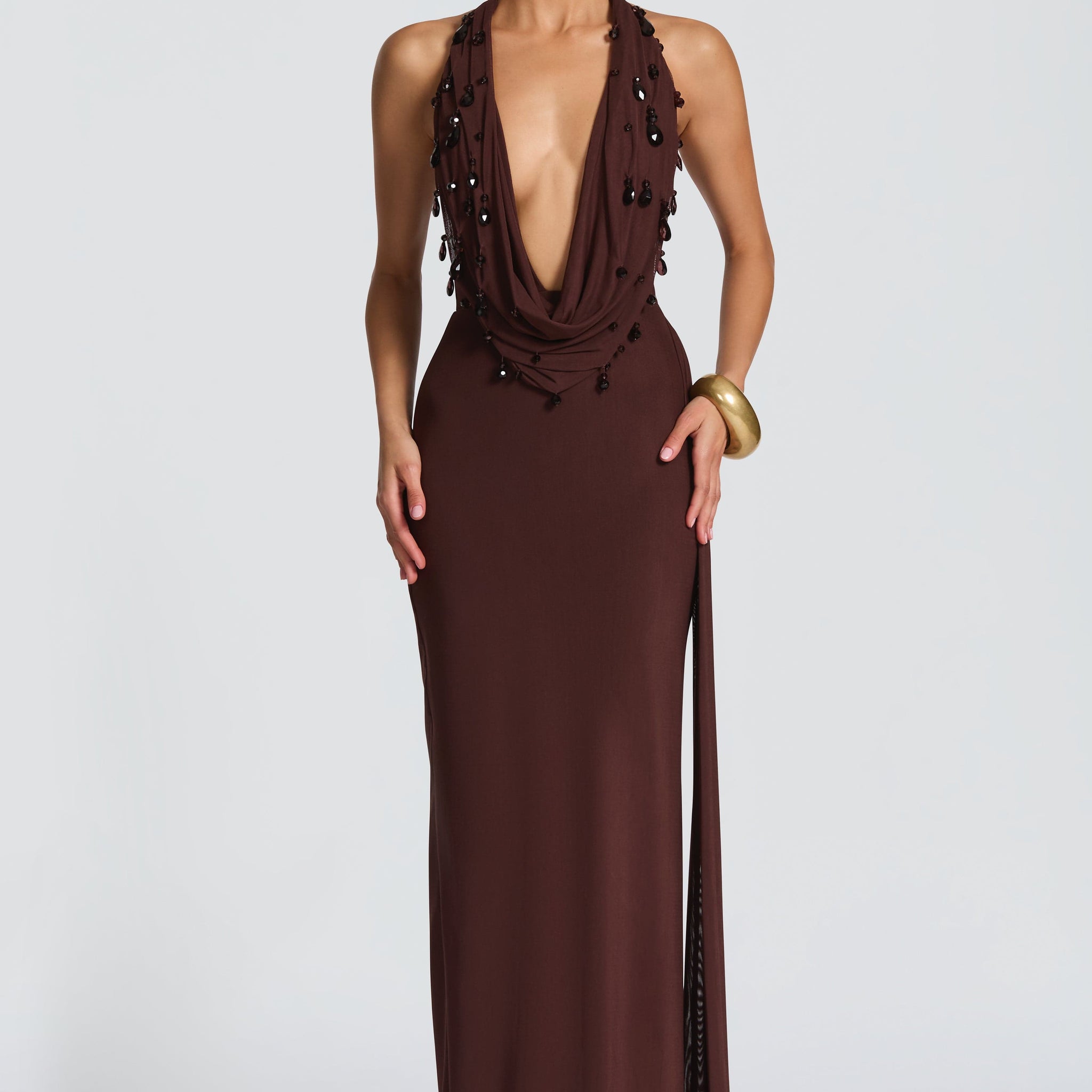 Pure Serenity Maxi Dress - Plum Brown